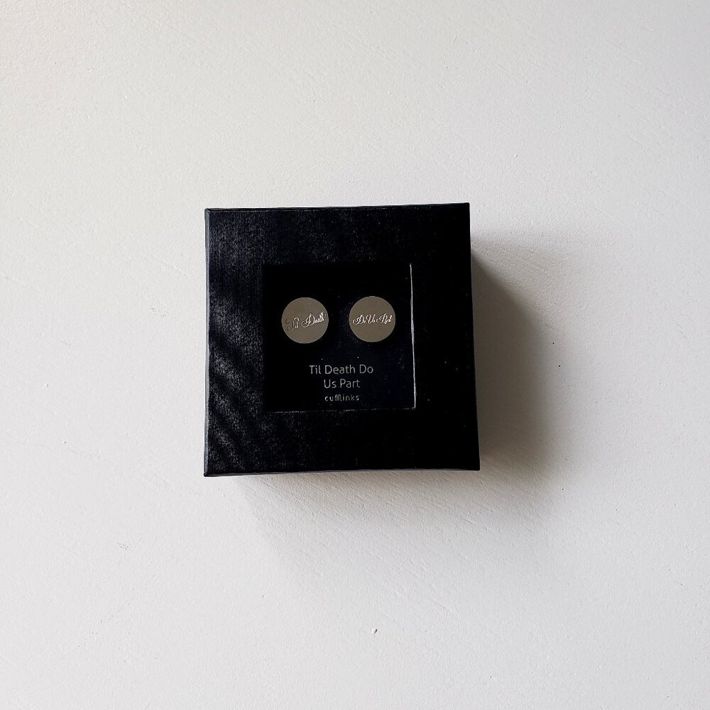 Cufflinks, Stainless Steel, Groom Gift. Till Death Do Us Part